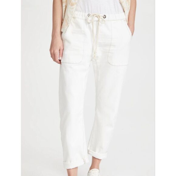 Free People X One Teaspoon White Shabbies Shabby Bandit Jeans Beau L - Picture 1 of 16